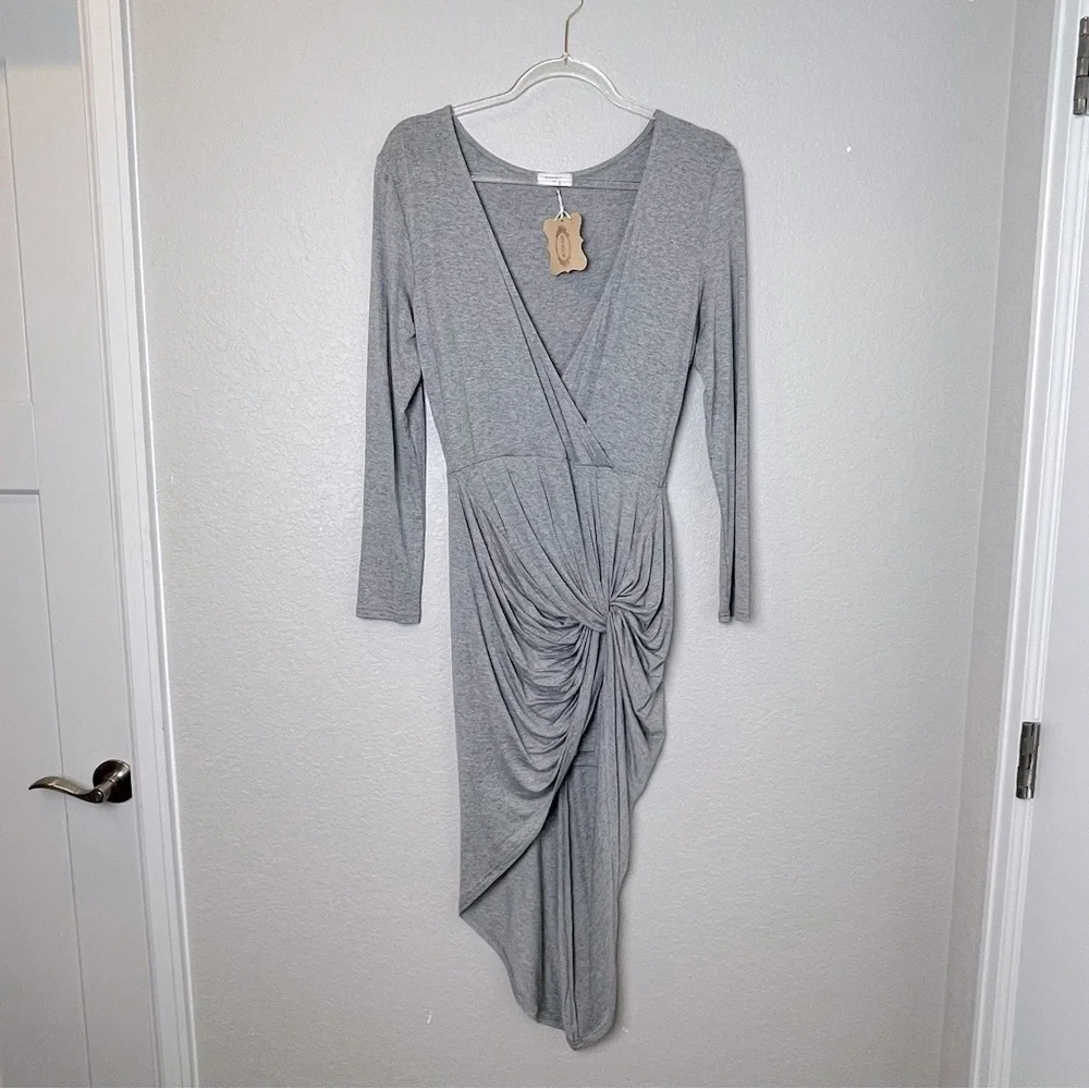asymmetrical faux wrap dress MOT Tola Faux Wrap Asymmetrical Dress ADJOAA